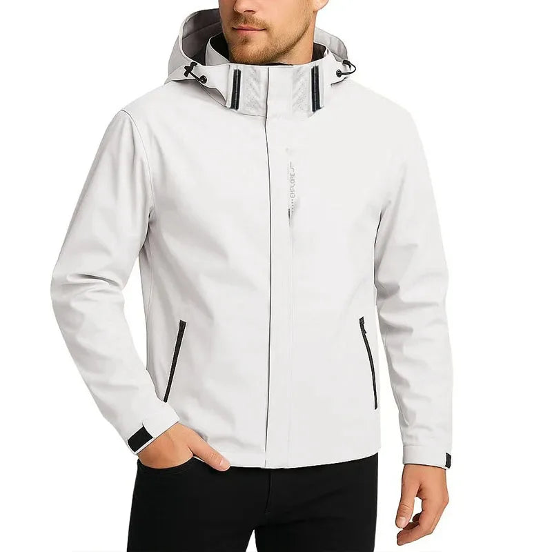 Men's Outdoor Jacket Windbreaker Waterproof Hot Sale Hooded Climbing Hiking Punching Jacket Autumn Spring Male Clothing