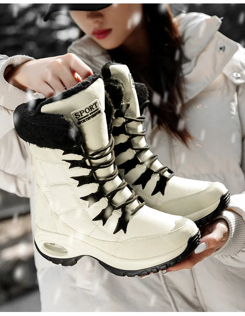 Women's Boots Winter High Quality Keep Warm Mid-Calf Waterproof Snow Boots Women Comfortable Ladies Thigh High Hiking Boots