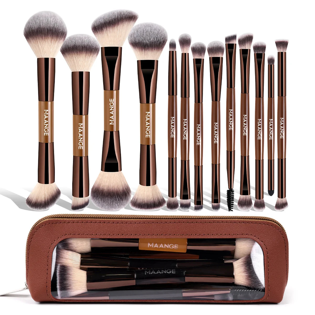 MAANGE 13pcs Makeup Brushes with Storage Bag Foundation Makeup Brush Powder Blusher Brush Eye Makeup Brush Kabuki Makeup Brushes