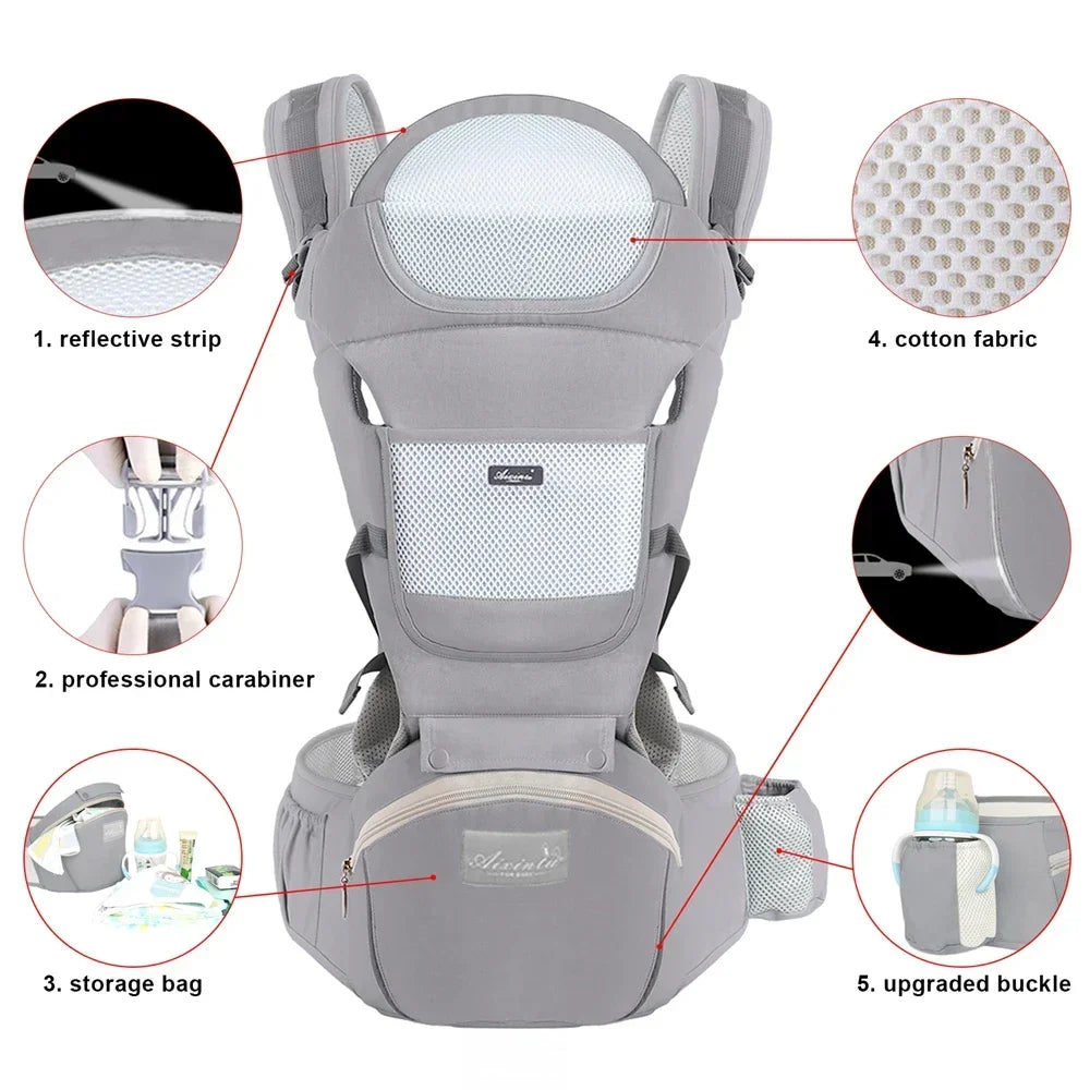 New Adjustable Ergonomic Baby Carrier Four Seasons Universal Baby Carrying Bag Waist Stool Strap Portable & Multifunctional