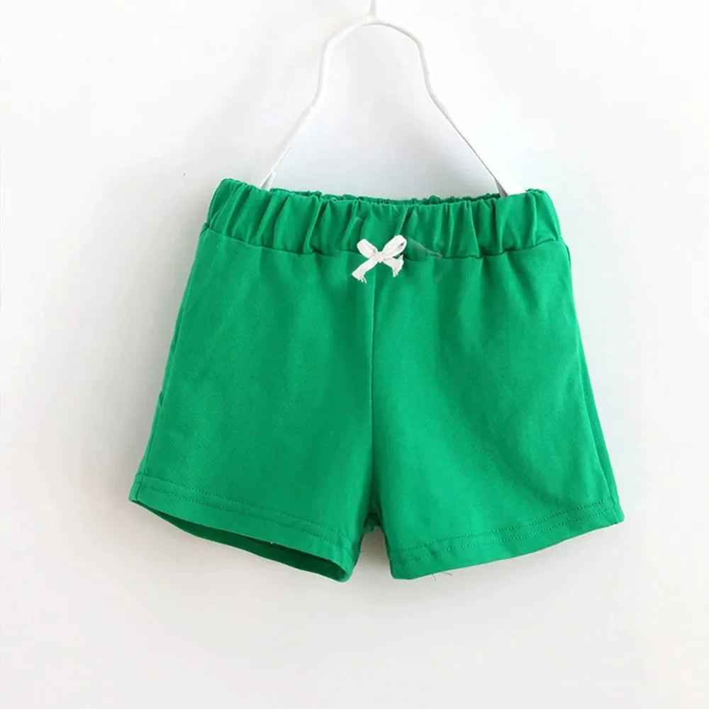 Baby Girls Boys Shorts 2024 Summer Children's Beach Short Pant Kids Candy Color Pants Toddler Sports Drawstring Trousers Casual