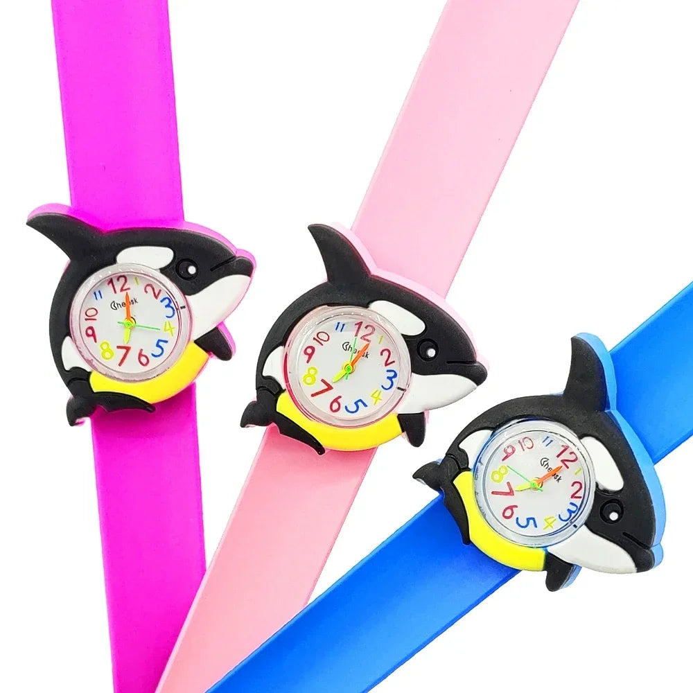 Boy Girl Kids Watch Baby Toys 3D Frog/Whale/Turtle/Duck Pattern Children Watches Clock relogio infantil montre pour enfants