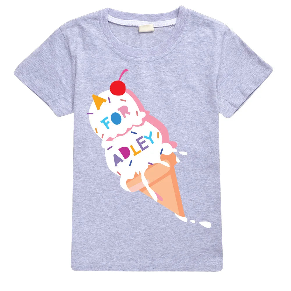 Toddler Girl Clothes Cotton Boys Graphic Top Kids Summer A for Adley T-Shirt Teenages Kawaii Clothing Baby Child Tees