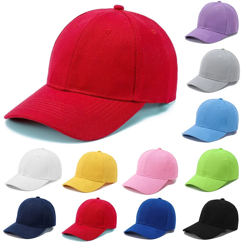 Summer Children Peaked Caps Students Kids Baseball Cap Boy Girl Solid Color Cotton Adjustable Hats Snapback Hip-Hop Sun Hat