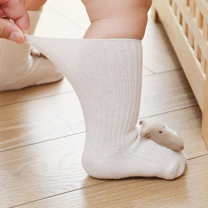 Spring Newborn Cartoon Animal Baby White Non-slip Socks Autumn Soft Cotton Girls Infant Boy Anti Slip Floor Socks Accessories