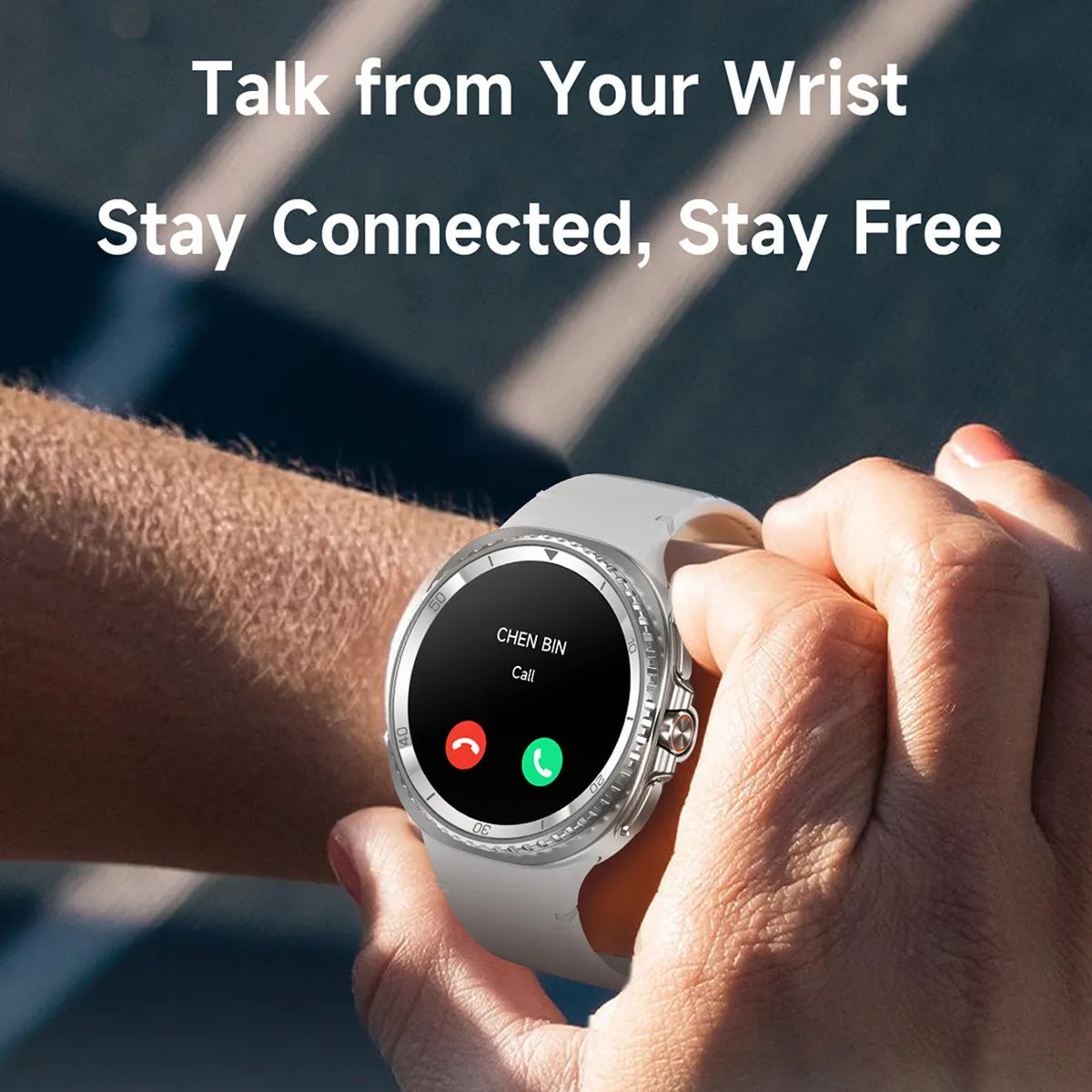 Smart Watch Man with Rotating Bezel AI Voice Assistant Receive Call 3ATM Waterproof Remote Music 1.43inch HD Screen Wristwatch