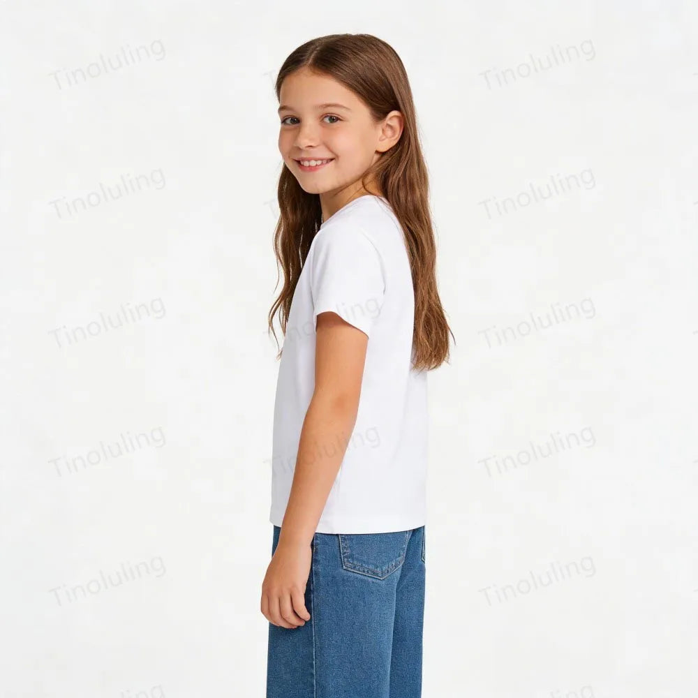 1 to 14 Years Boys Tshirt Plain Cotton Teenage Girls T Shirts Basic White Black Tees Korea Short Sleeve Summer Children Clothing