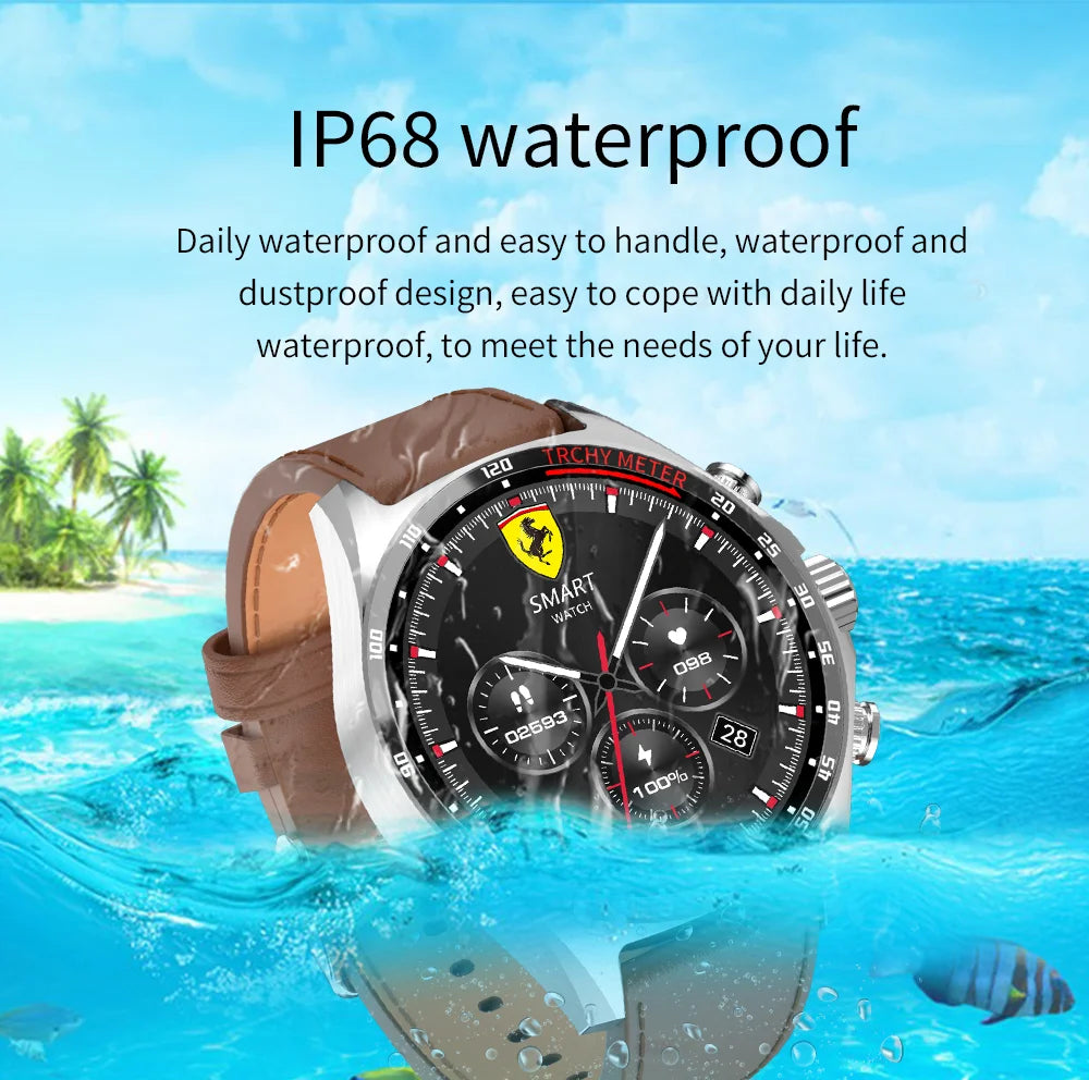 LIGE New Smart Watch 400mAh Outdoor Compass Positioning Men's Watch NFC Access Control IP68 Waterproof Fitness Health Smartwatch