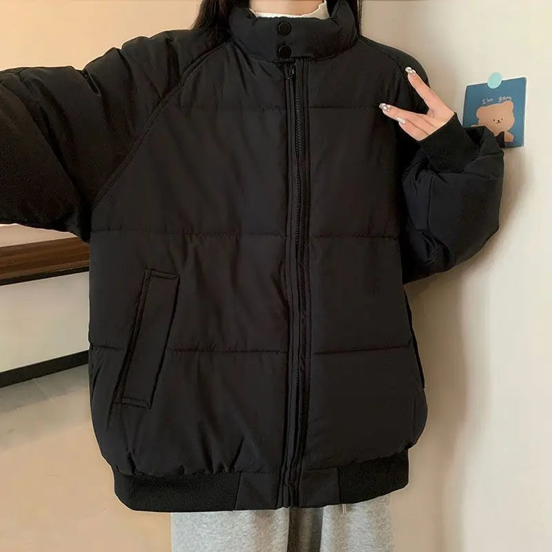 Down Cotton Jacket for Girls Winter Clothes 2025 New Loose Thickened Cotton Jacket Warm Cotton Jacket