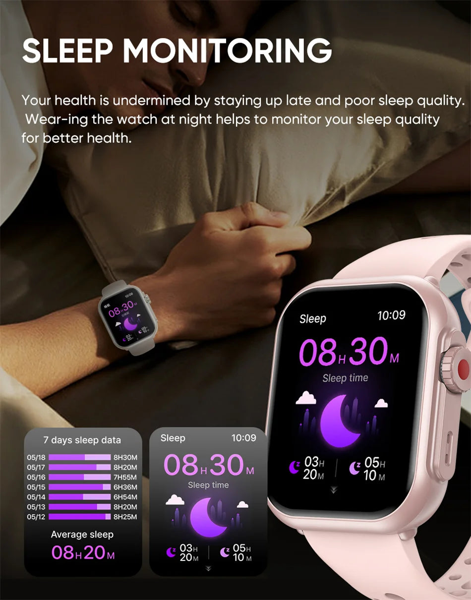 2025 New Smart Watch Women Bluetooth Call Watch Fitness Tracker Waterproof Sport Smart Clock Fashion Ladies Men Smartwatch Woman
