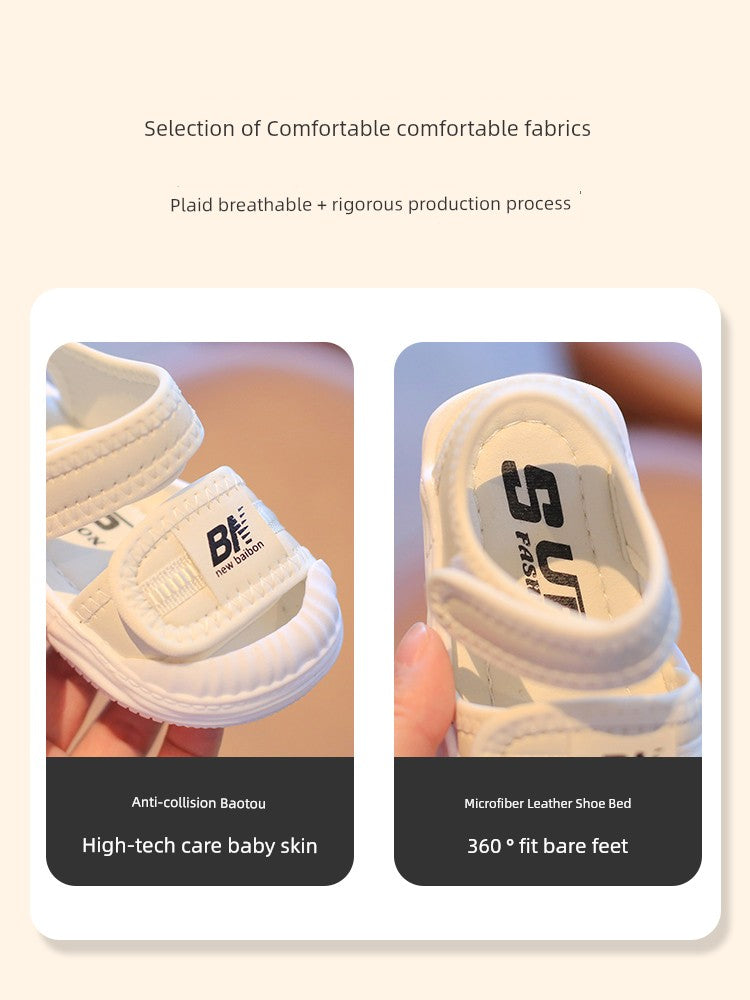 Baby Toddler Toddler Shoes Baby Toe Box Soft Bottom Children's Sandals Breathable Girls' Shoes Trendy Baby Boy Children Summer