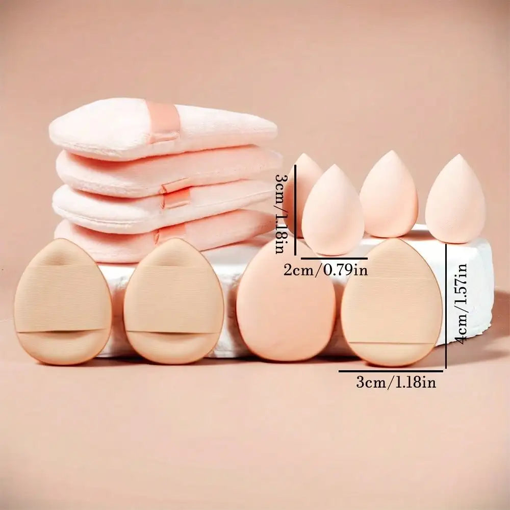 RANCAI 12PCS Skin-Friendly Soft Makeup Sponge Set, Wet & Dry Use, Suitable For All Skin Types