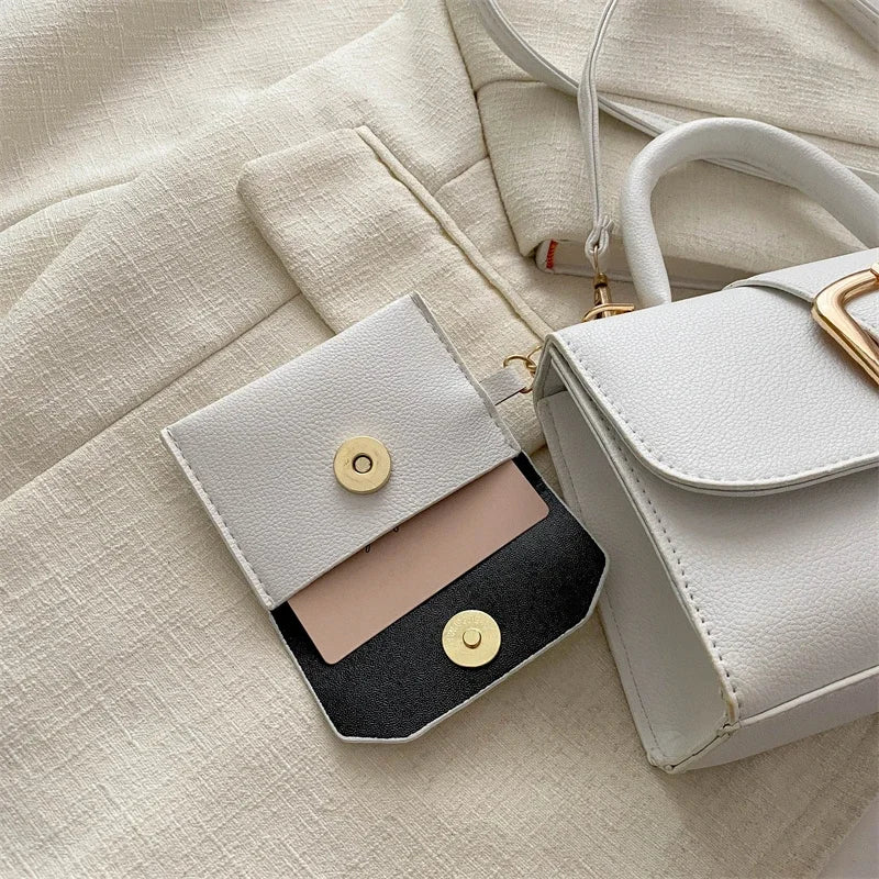 7 Color Pu Leather Ladies Brand Shoulder Bag With Coin Purse Crossbody Small Phone Bag Female Flap Messenger Bag Silver