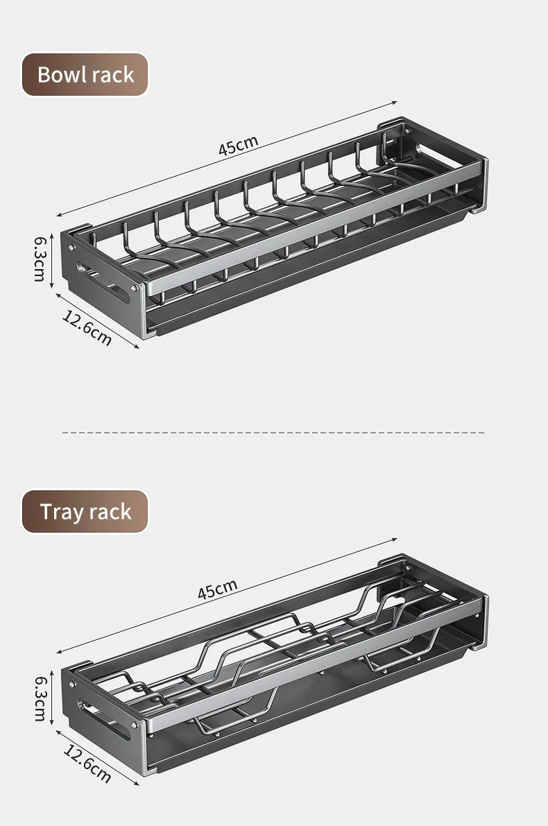 Floating Wall Drainer for Kitchen Dishes Multifunction Divider Spoon Kitchen Accessories Holder Organizers Storage Shelf Rack