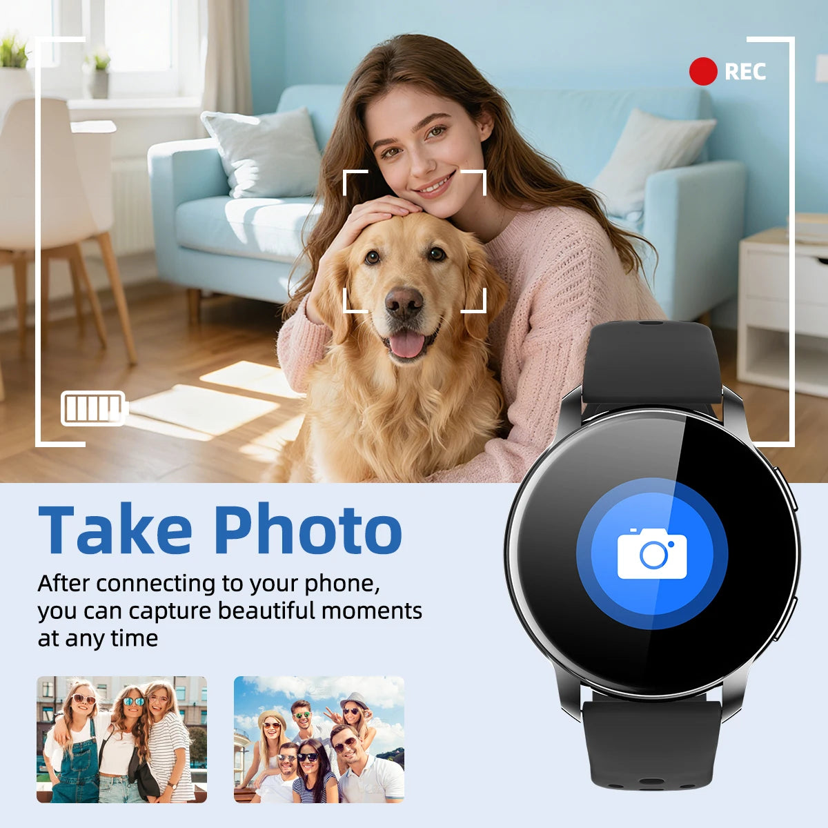 2026 Smart Watch for Men Women Bluetooth Call 1.46'' HD Display Fitness Tracker Heart Rate Sleep Monitor IP67 Waterproof Android