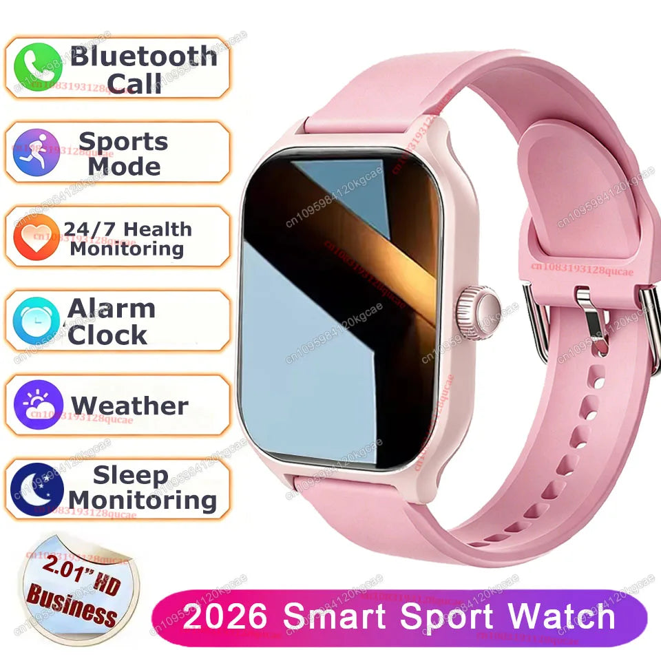 2026 New Smart Watch 2.01'' HD Display Answer Make Call Message Preview Sport Modes DIY Dial Weather Forecast For Men Women HW12