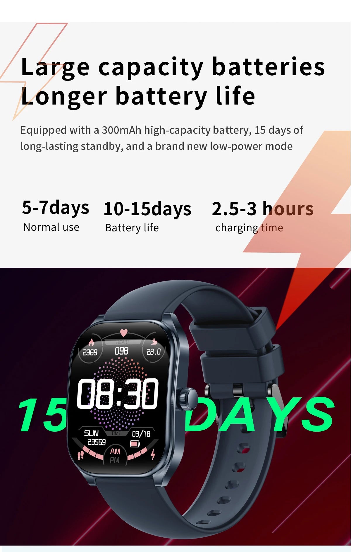 2.01-inch Curved Screen Smart Watch Bluetooth Call Sports Waterproof Fitness Bracelet Wristwatch Clock Smartwatch for Men Women