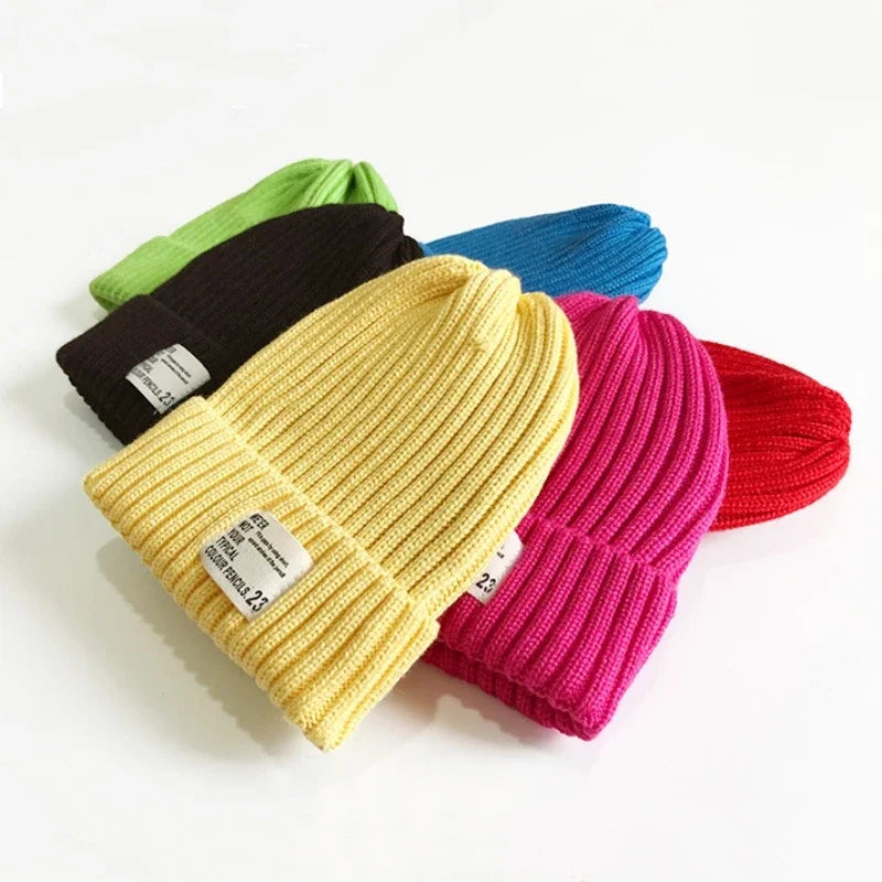 Kids Fashion Winter Knitted Hats Girls Boys Crochet Bonnet Toddler Cap Children Baby Photography Props Accessories Warmer Stuff