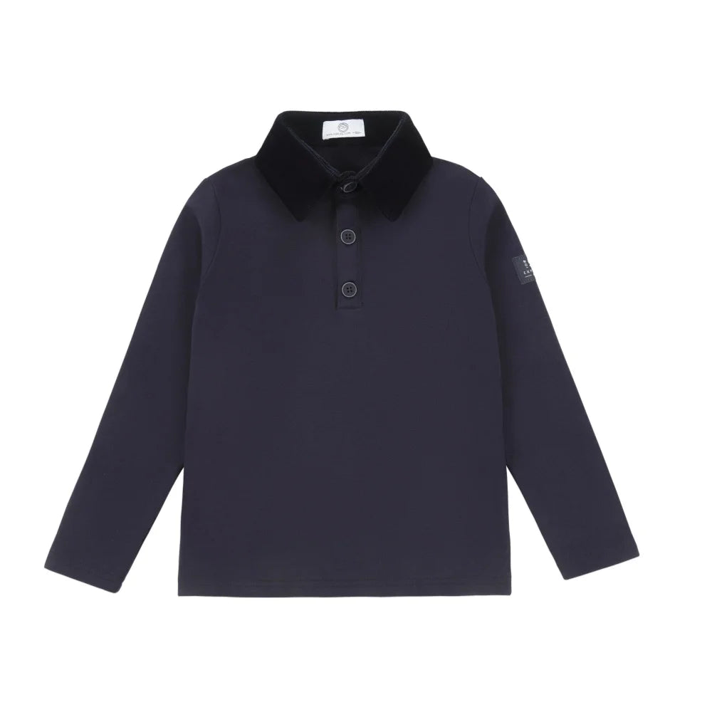 AP AW26 Navy Blue Corduroy Collection Kids Boy Girl Fashion Geometric Print Shirt Family Matching Clothing Dress Top Jumper