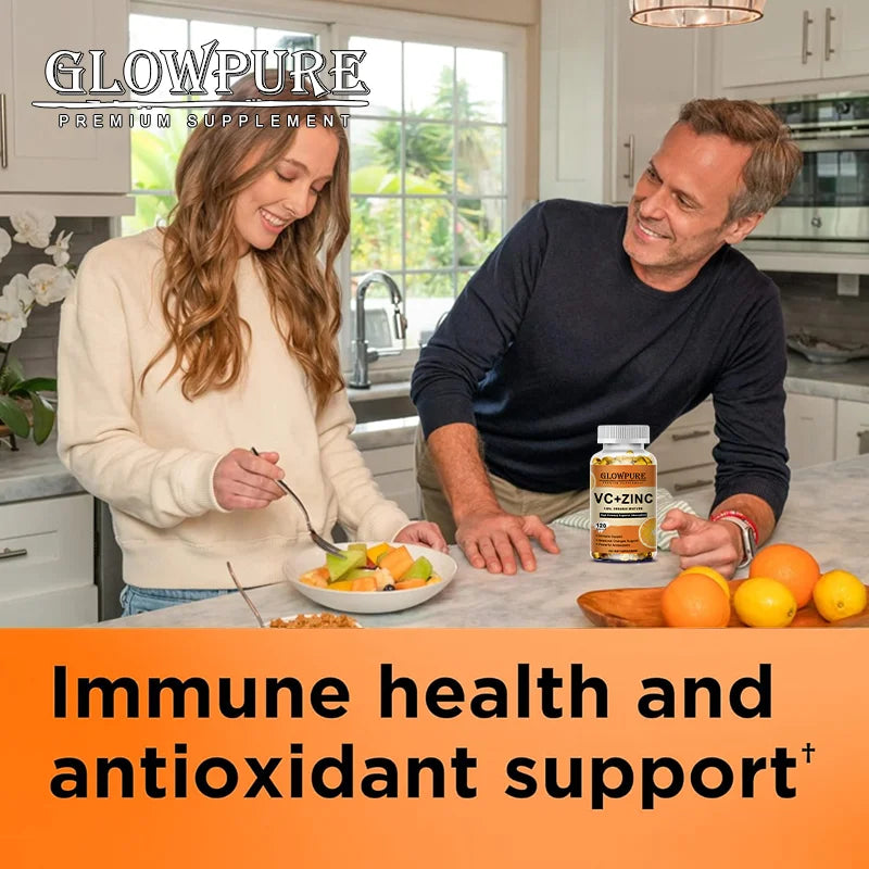 Vitamin C with Zinc for Immune Support & Antioxidant - Promotes Metabolism, Skin Whitening and Anti-Aging