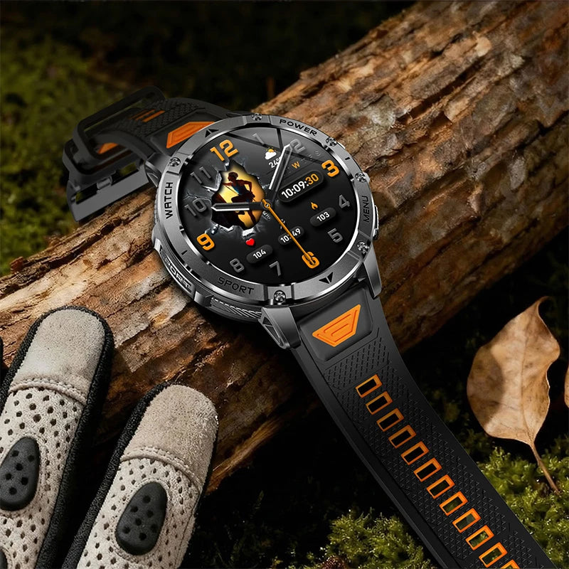 Smart Watch 1400mAh Battery 1.7'' IPS Screen 120+ Sports SOS Strobe Alarm IPX8 Waterproof LED Light BT Call Men Women Xmas Gift