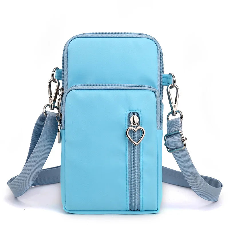 Waterproof Nylon Mobile Phone Versatile Mini Bag Purses Women's Shoulder Cross Body Messenger Bag