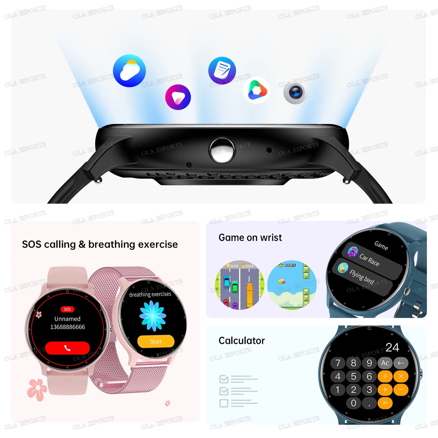 2026 smart watch HD  touch screen ，5ATM waterproof，remote control，GPS tracking，heart rate monitor smartwatch for ios Andriod
