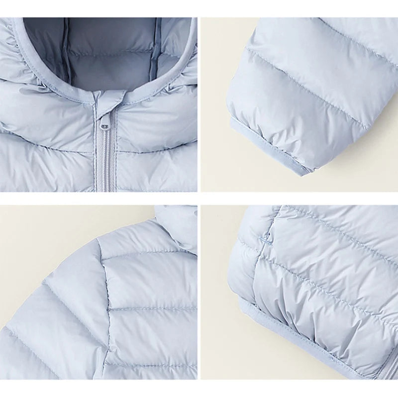 3-13Y Children White Duck Down Boys Jacket Thickened  Kids Coat for Girl Winter 2022 New Casual Candy Color Warm Hooded Clothes