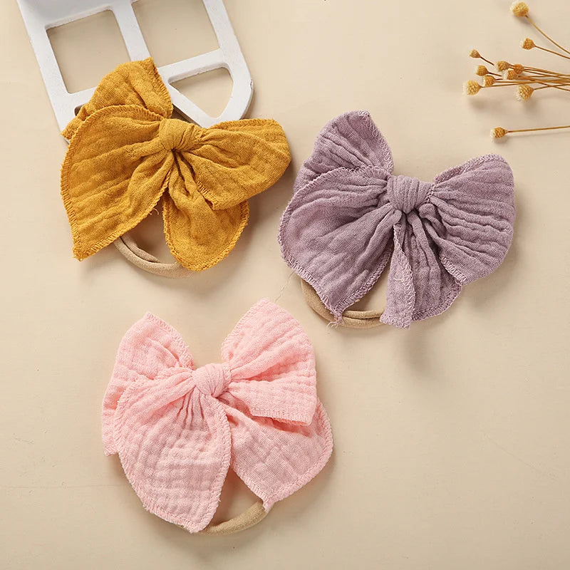 Baby Bows Headband For Girls Elastic Nylon Newborn Turban Hair Bands Toddle Hairband Headwear Hair Accessories