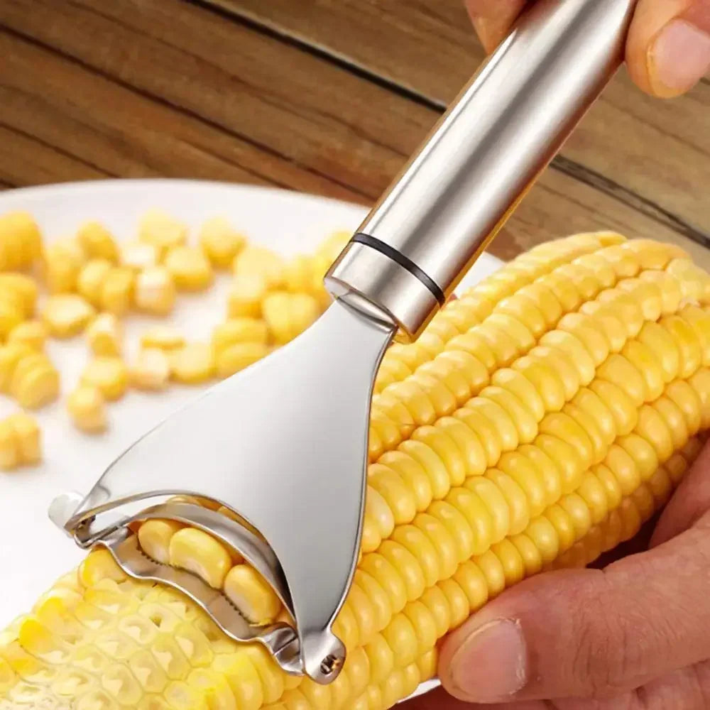 Home Y-Shaped Corn Peeler - Stainless Steel Fast Kernel Remover 3 Seconds Per Corn Kitchen Corn Shelling Lazy Tool