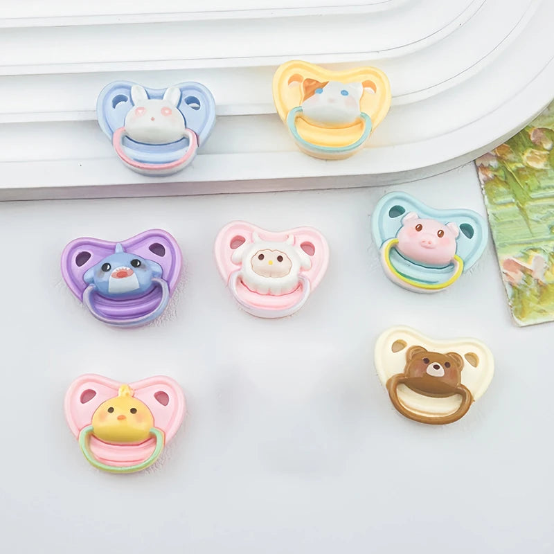 Lovely Pack of 10 Miniature Pacifiers for Baby Dolls, Kids Play Supplies & Doll Nipples for Pretend Play