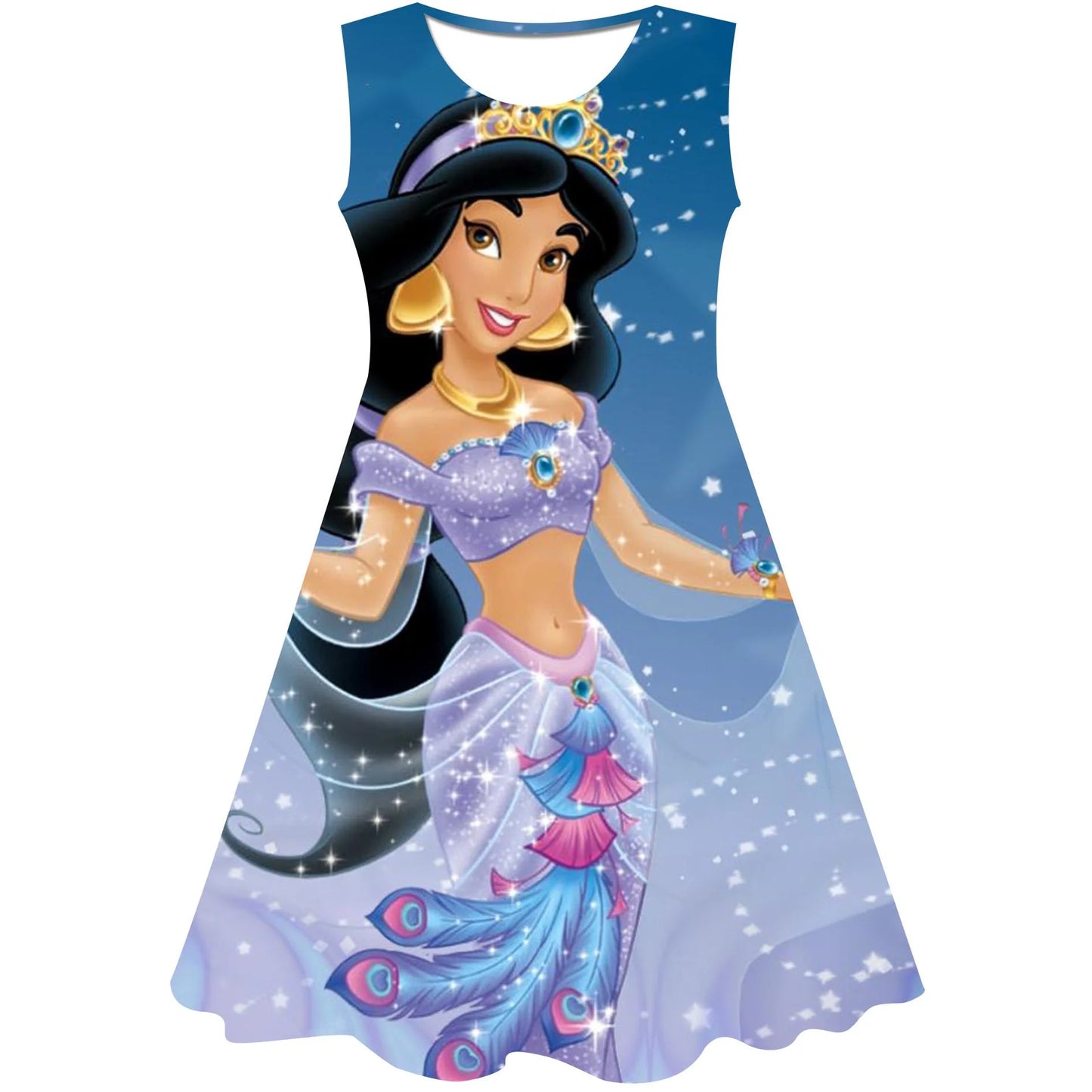 Disney Jasmine Princess Flower Girl Dress Summer Wedding Birthday Party Kids Dresses For Girls Children's Costume Teenager Prom