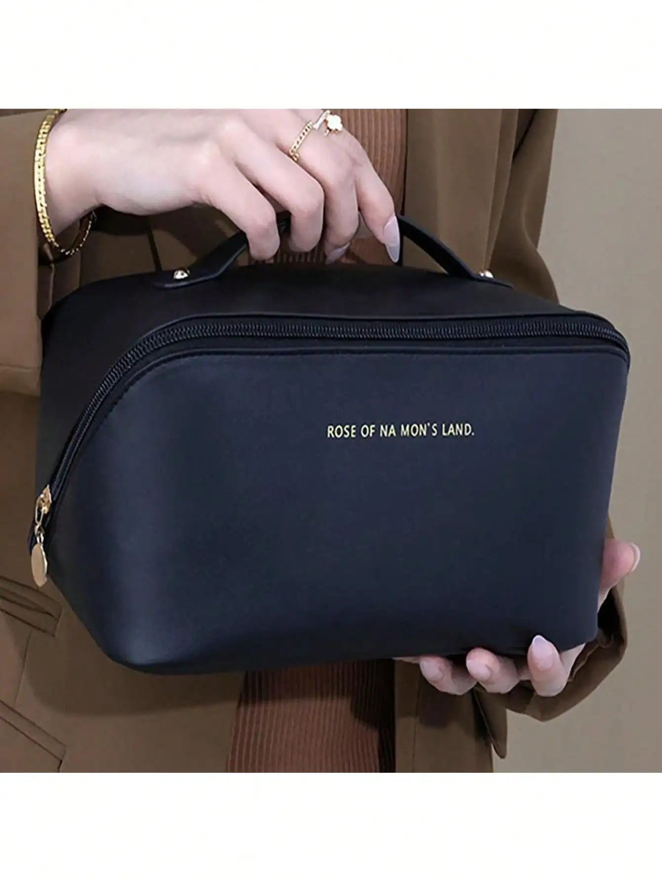 Large Travel Cosmetic Bag for Women Leather Makeup Organizer Female Toiletry Kit Bags Make Up Case Storage Pouch Luxury Lady Box