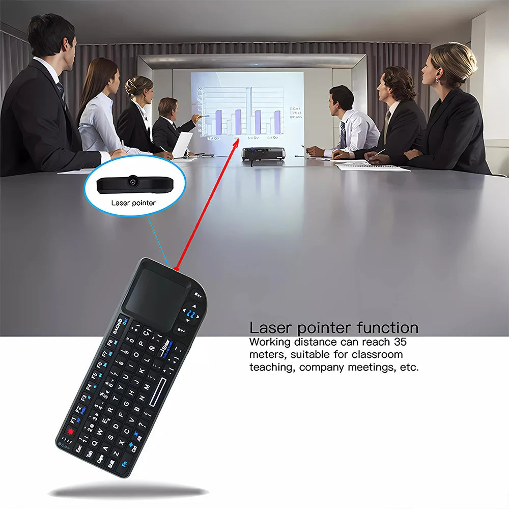 Air Mouse A8 Mini Wireless Keyboard 2.4G Backlit Portuguese Arabic Touchpad with Laser Pointer for iptv PC Smart TV Box