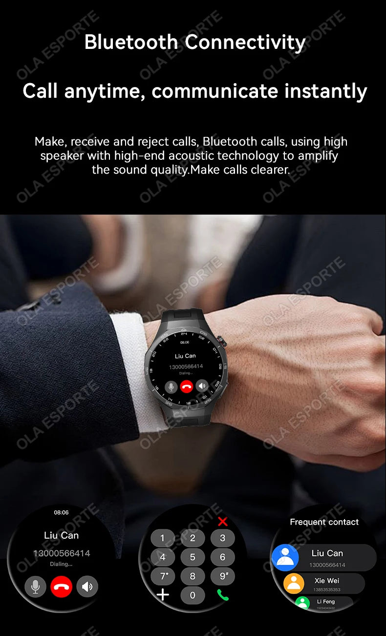 2025 New Smart Watch Men Watch 5 Pro 1.52 AMOLED Screen Bluetooth Call GPS Trajectory NFC Heart Rate Dynamic Lsland SmartWatches