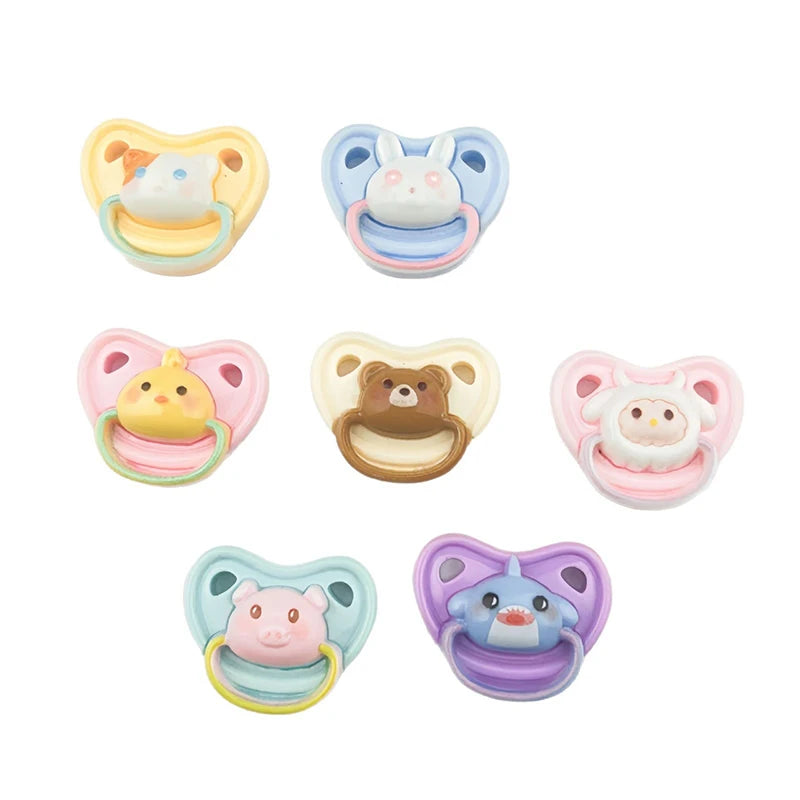 Lovely Pack of 10 Miniature Pacifiers for Baby Dolls, Kids Play Supplies & Doll Nipples for Pretend Play