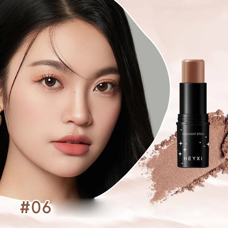 High gloss grooming stick, waterproof and sweat resistant, available in multiple colors, natural three-dimensional makeup look