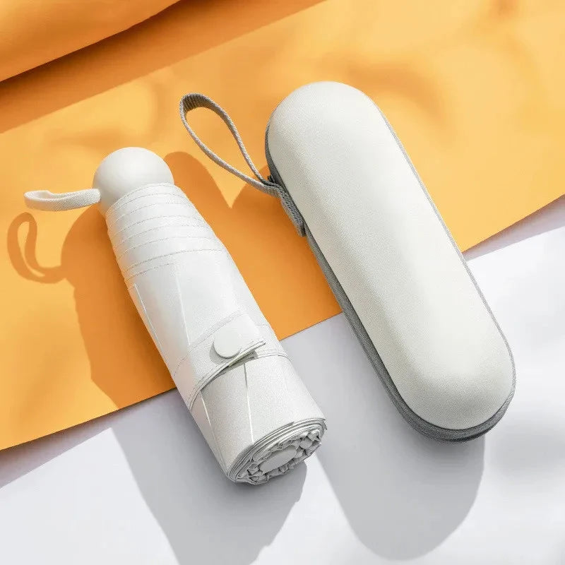 Ultralight And Compact Portable Capsule Umbrella UV Protection Umbrella Mini Five-fold Umbrella
