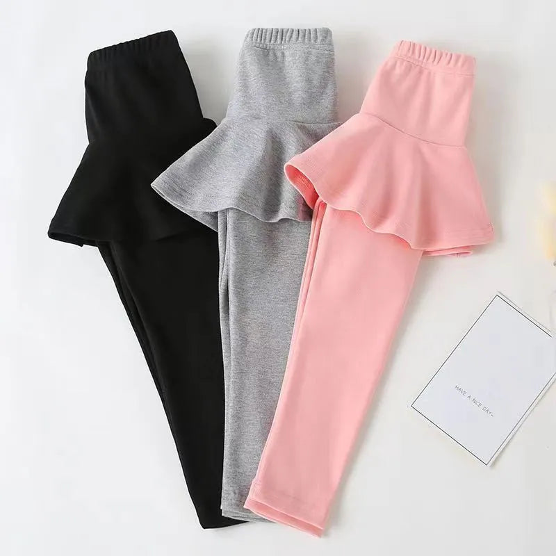 Children's Skirt Leggings Spring Autumn Leggings For Girls Cotton Baby Pants Kids Trousers Teenager Clothing 2 to 9 Years