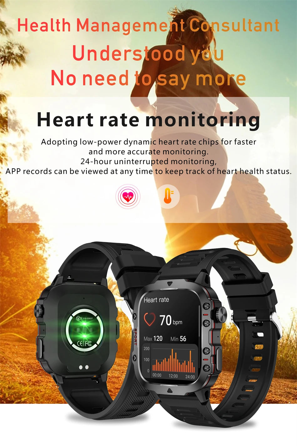 For Xiaomi Rugged Military Smart Watch Men Sports Ftiness GPS Watches IP68 Waterproof 1.96'' AI Voice Bluetooth Call Smartwatch