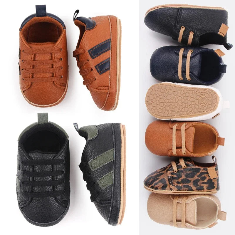 0-18M Newborn Infant Baby Boy Girl Shoes Casual Pu Leather First Walkers Non-Slip Toddler Shoes