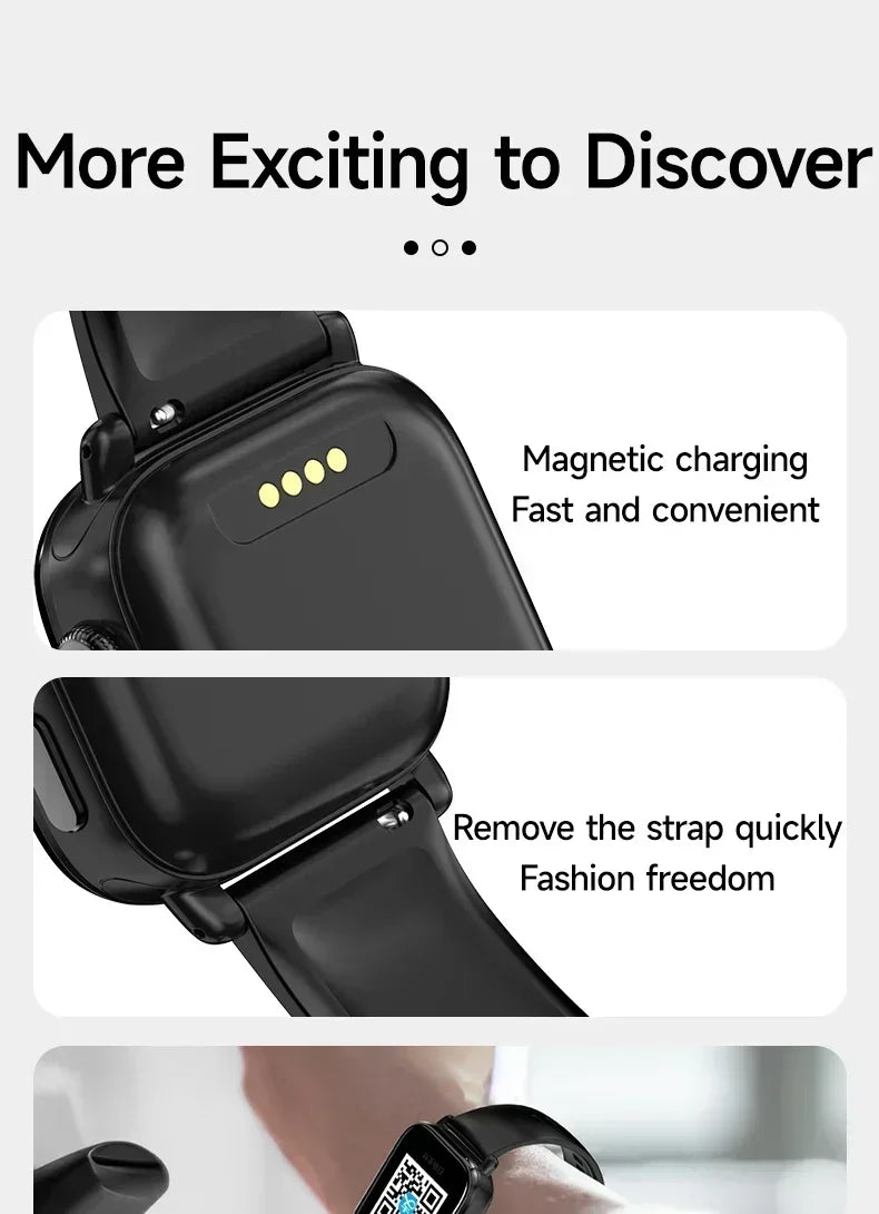 New Smart Watch with Full Touch HD Display, Built-in GPS & WiFi, Support SIM Card, Life Waterproof