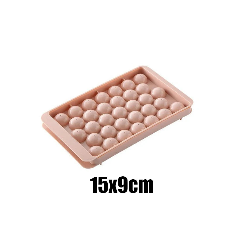 33 Ice Ball Mold - Whiskey Cocktail Round Ice Cube Maker with Lid, Perfect Hockey Ball Shape, BPA Free Mini Tray Kitchen Tools