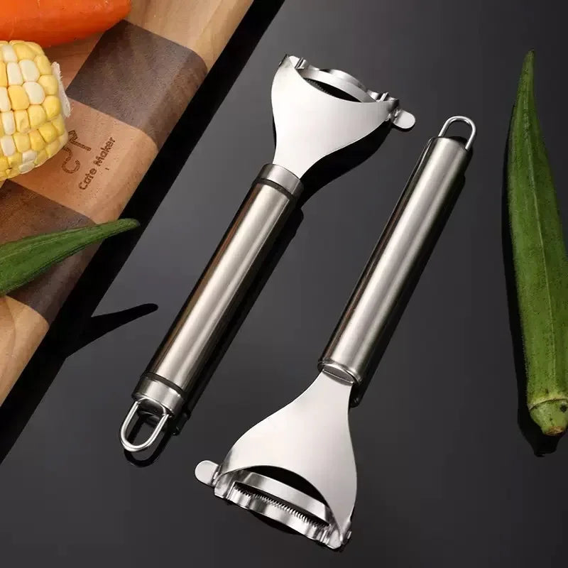 Home Y-Shaped Corn Peeler - Stainless Steel Fast Kernel Remover 3 Seconds Per Corn Kitchen Corn Shelling Lazy Tool