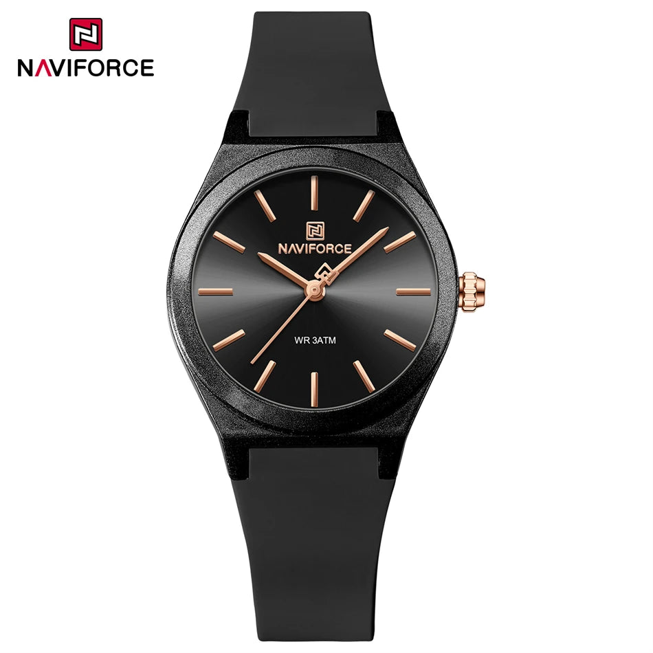 NAVIFORCE 2025 Women Fashion Watches Quartz Watch Sports Silicone Strap Ladies Wristwatches Simple Clock Gift relogios feminino