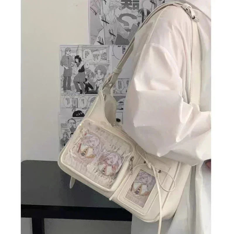 Y2k Harajuku Shoulder Bag Women Korean Transparent Bag School Crossbody Bag Female Japanese Designer Handbag Purse