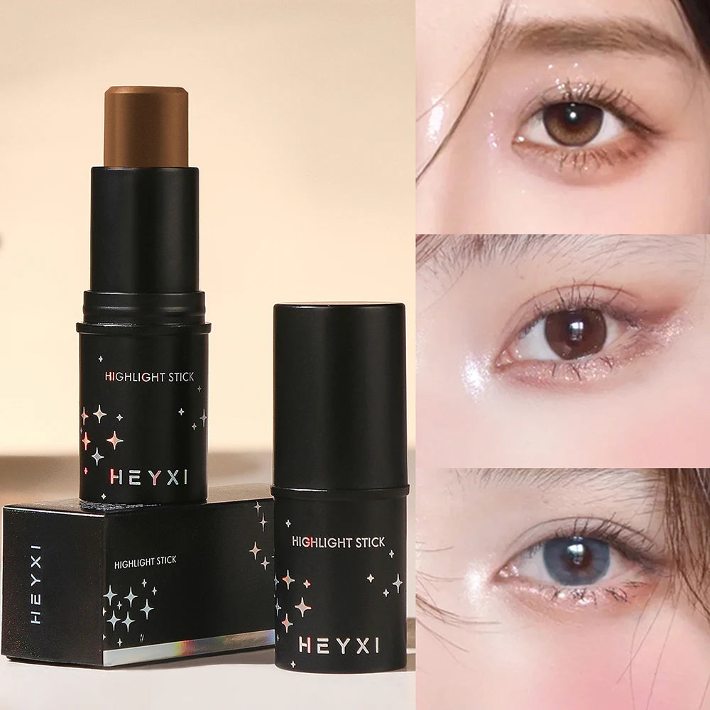 High gloss grooming stick, waterproof and sweat resistant, available in multiple colors, natural three-dimensional makeup look