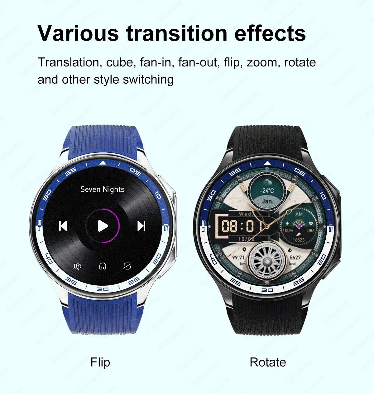 For Huawei IOS 1.43-inch AMOLED Men Smart Watch MP3 MP4 Player 4GB Memory Bluetooth Call Blood Pressure Health Sports Smartwatch