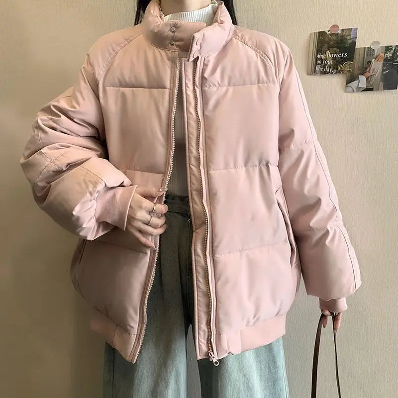 Down Cotton Jacket for Girls Winter Clothes 2025 New Loose Thickened Cotton Jacket Warm Cotton Jacket