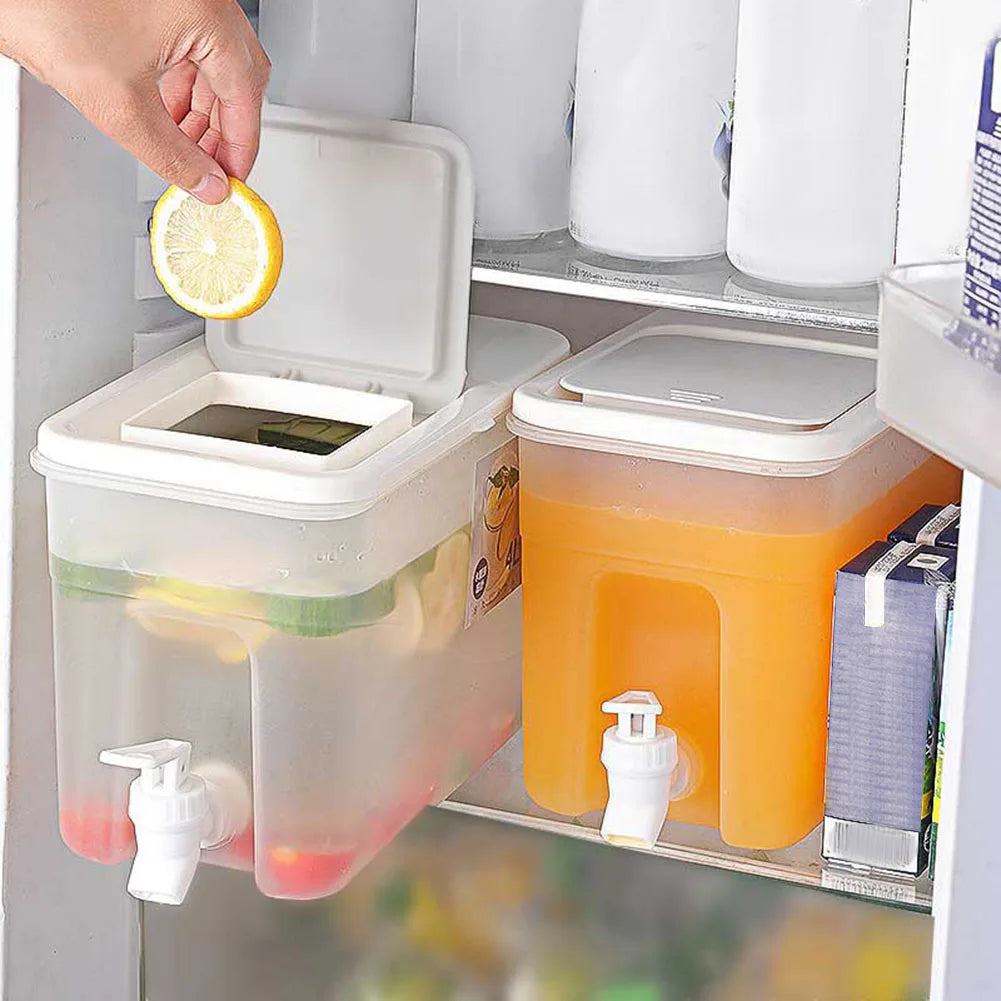 4L Refrigerator Cold Kettle Multifunction with Faucet Fridge Water Container Large Capacity Fridge Water Jug for Kitchen Fridge